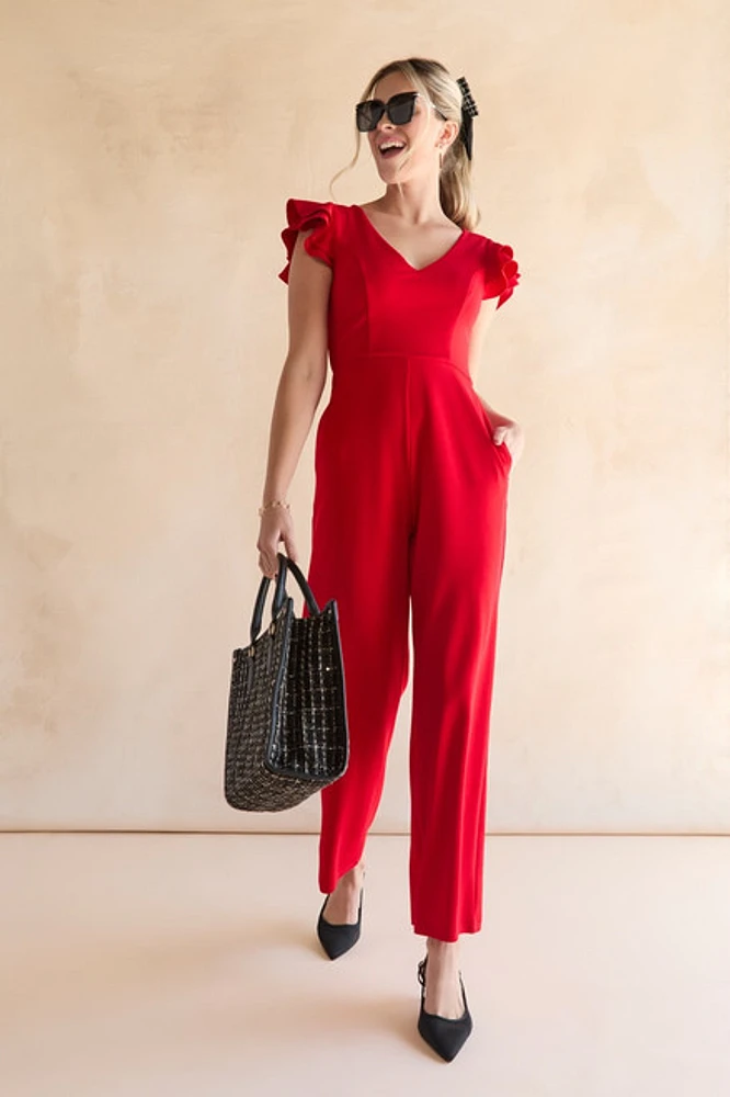 Sylvia Ruffle Sleeve Jumpsuit