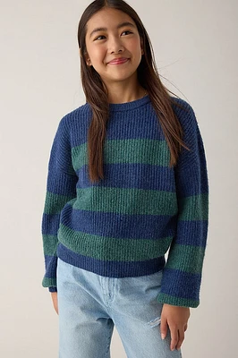 Hello Franki Striped Color Block Pullover Sweater for Girls