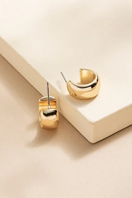 Janis Thick Gold Huggie Hoop Earrings