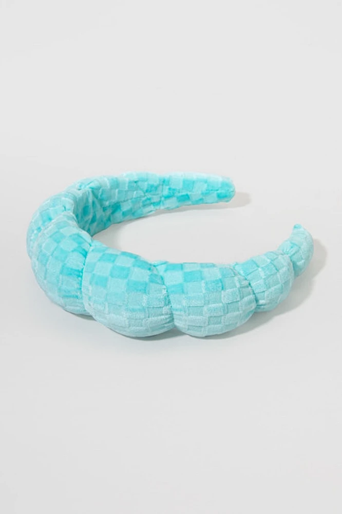 Judith Puffy Checkered Pattern Headband