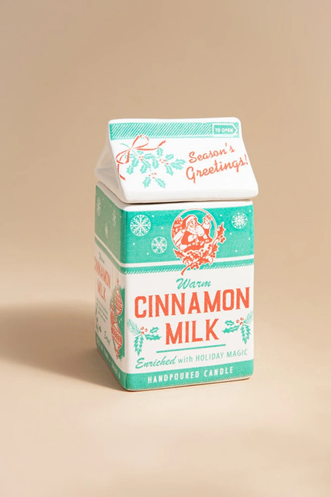 Milk Carton Cinnamon Candle Jar