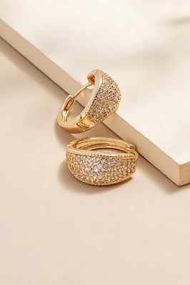 Steffanie Thick Pave Huggie Earrings
