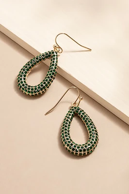 Krissy Pave Teardrop Outline Earrings