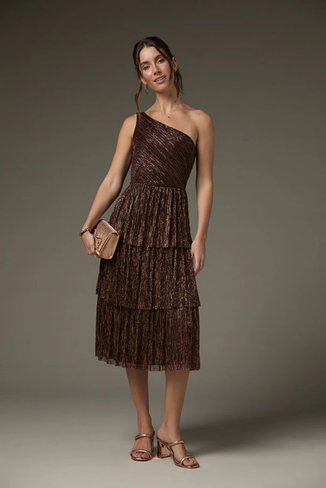 Eleanor One Shoulder Tiered Midi Dress