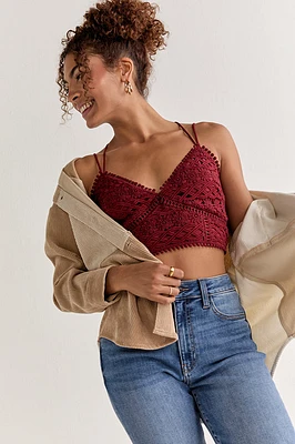 Cara Sleeveless Lace Bralette Top