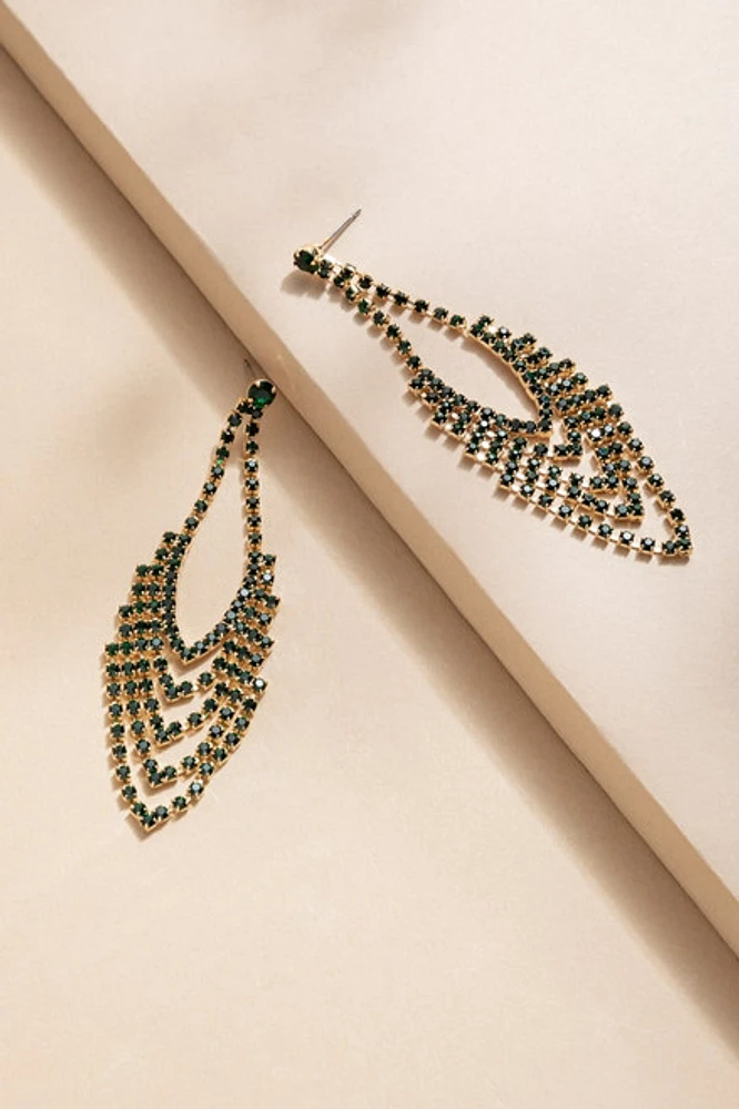 Lessie Crystal Cupchain Drop Earrings