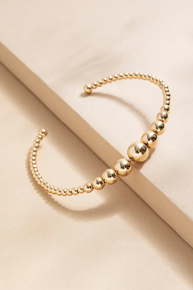 Josephine Gradual Gold Ball Cuff Bracelet