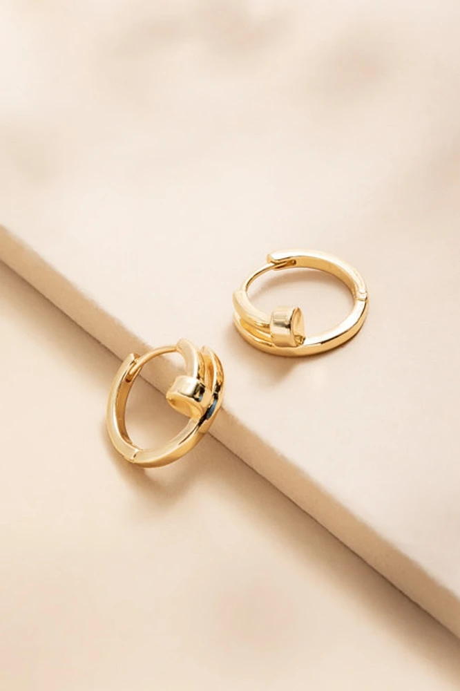 Joanna Gold Wrapped Nail Huggie Earrings