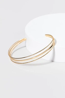 Ethel Delicate Layered Gold Cuff Bracelet