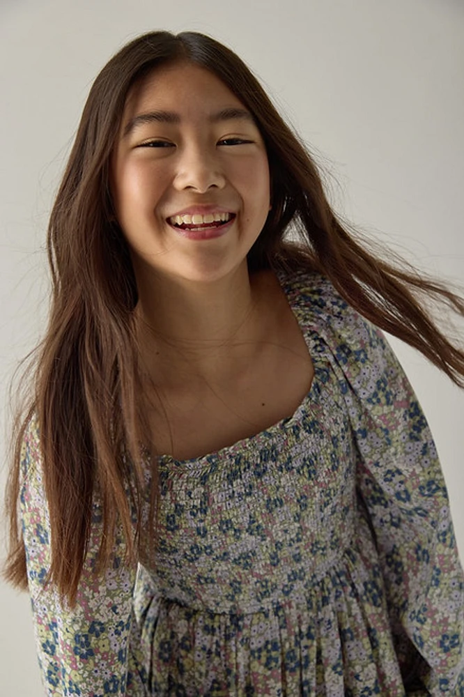 Hello Franki Long Sleeve Ditsy Floral Dress for girls