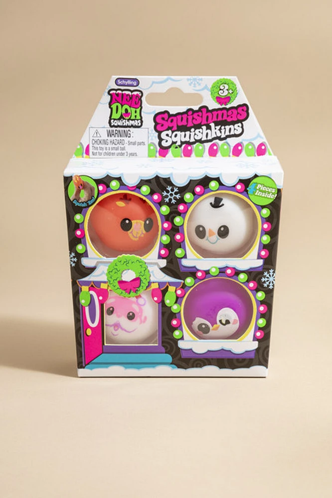 Schylling NeeDoh Squishmas Squishkins Stress Ball Pack