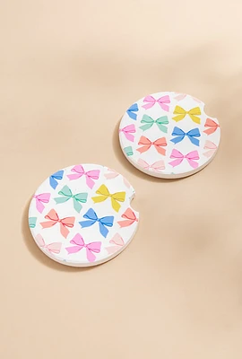 Fiona Bow Pattern Car Coaster Set
