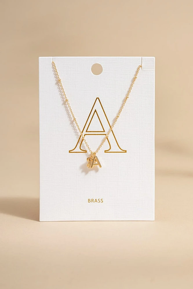 Golden Initial Charm Dual Pendant Necklace