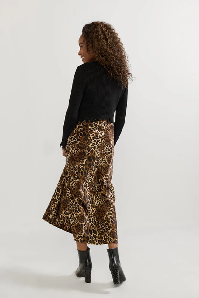 Holly Sweater And Cheetah Maxi Skirt Set