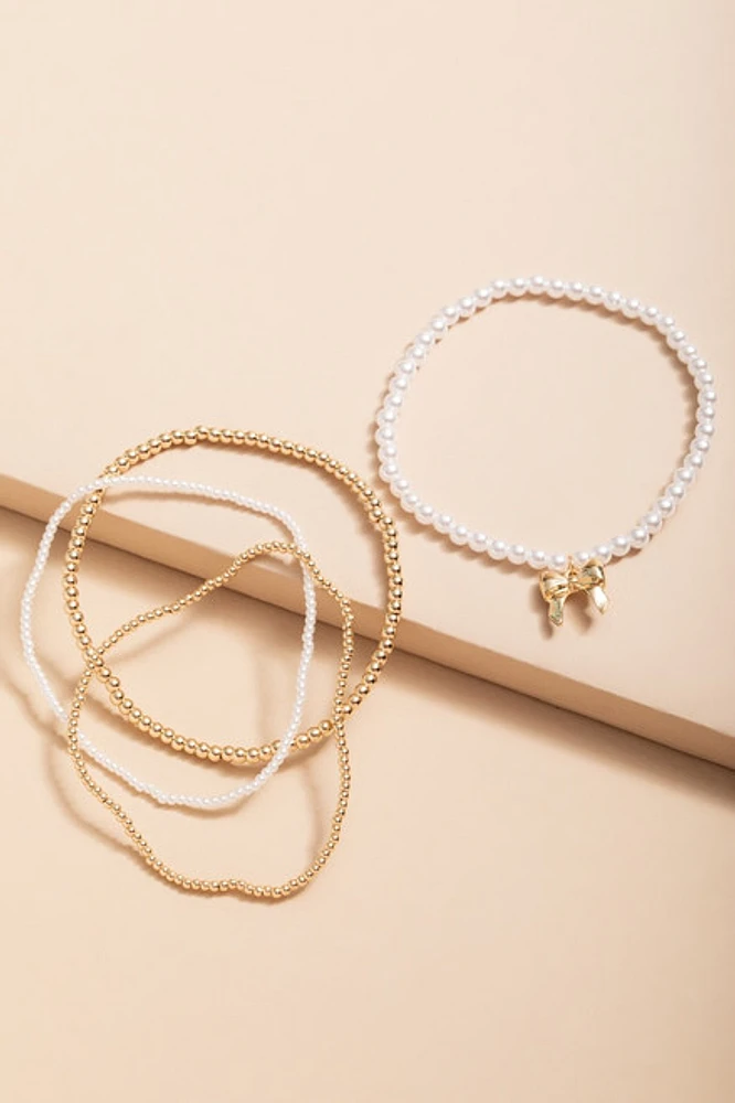Marcie Pearls And Gold Bracelet Set
