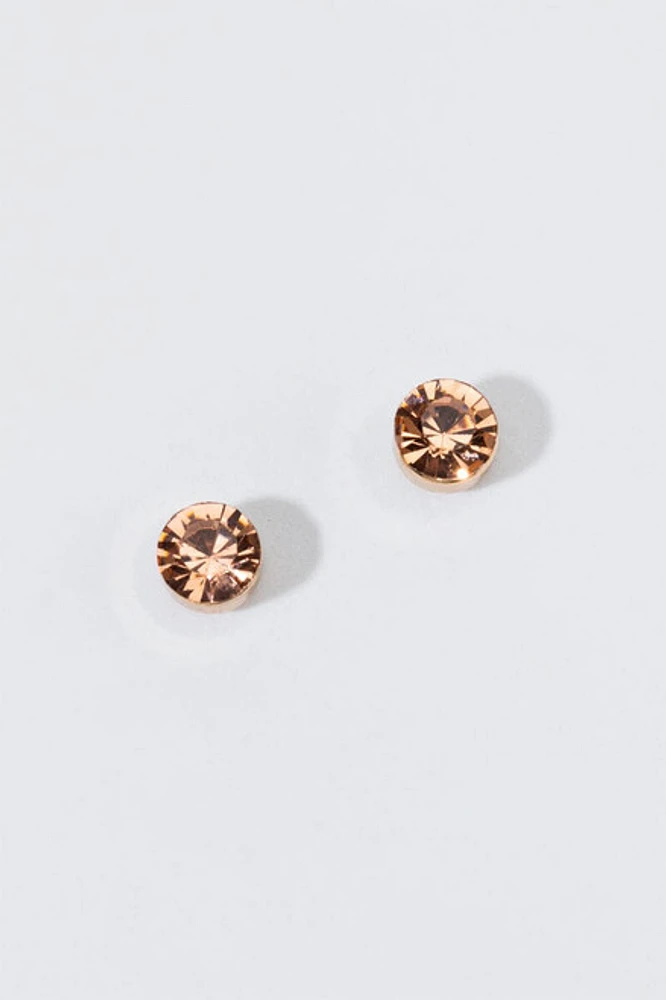 Hello Franki Rose Gold Crystal Studs for girls