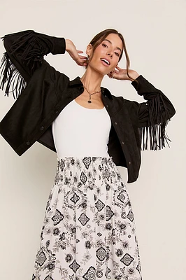 Rita Faux Suede Button Down Jacket