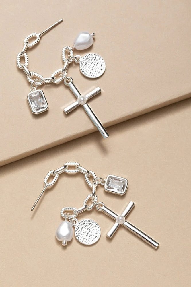 Cassandra Hoop Charm Earrings