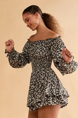 Claudia Off The Shoulder Floral Romper