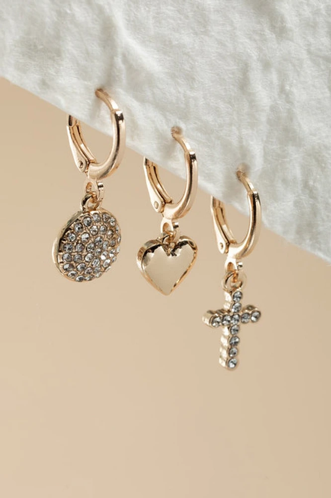 Janelle Mixed Style Pave Earring Set