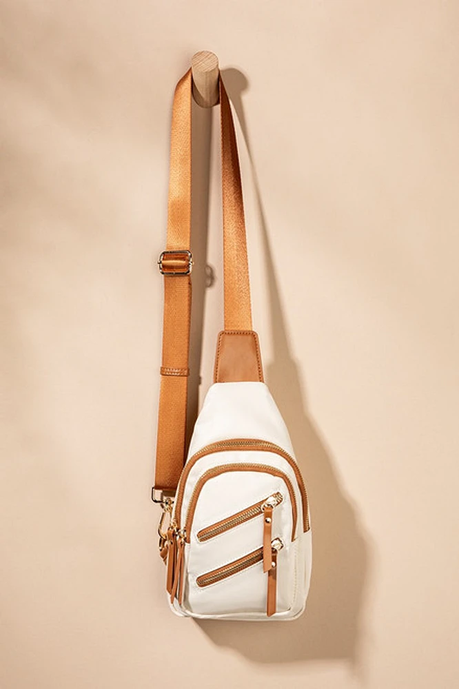 Rena Nylon Outline Two Tone Sling Backpack