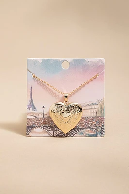 Kristina Heart Locket Pendant Necklace