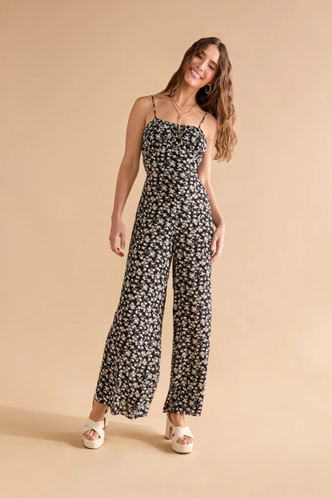 Emily Strappy Bow Back Floral Jumpsuit