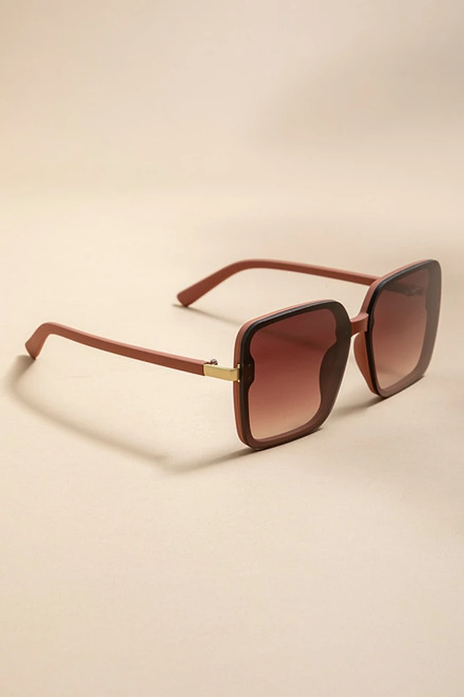 Ina Oversized Square Lens Over Frame Sunglasses
