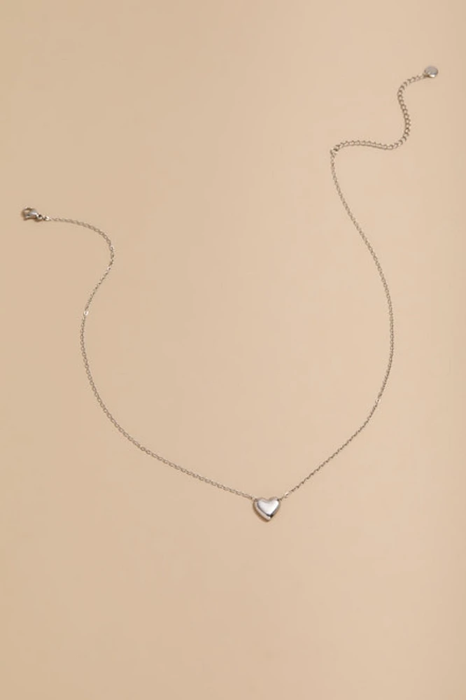 Stephanie Stainless Steel Heart Pendant Necklace