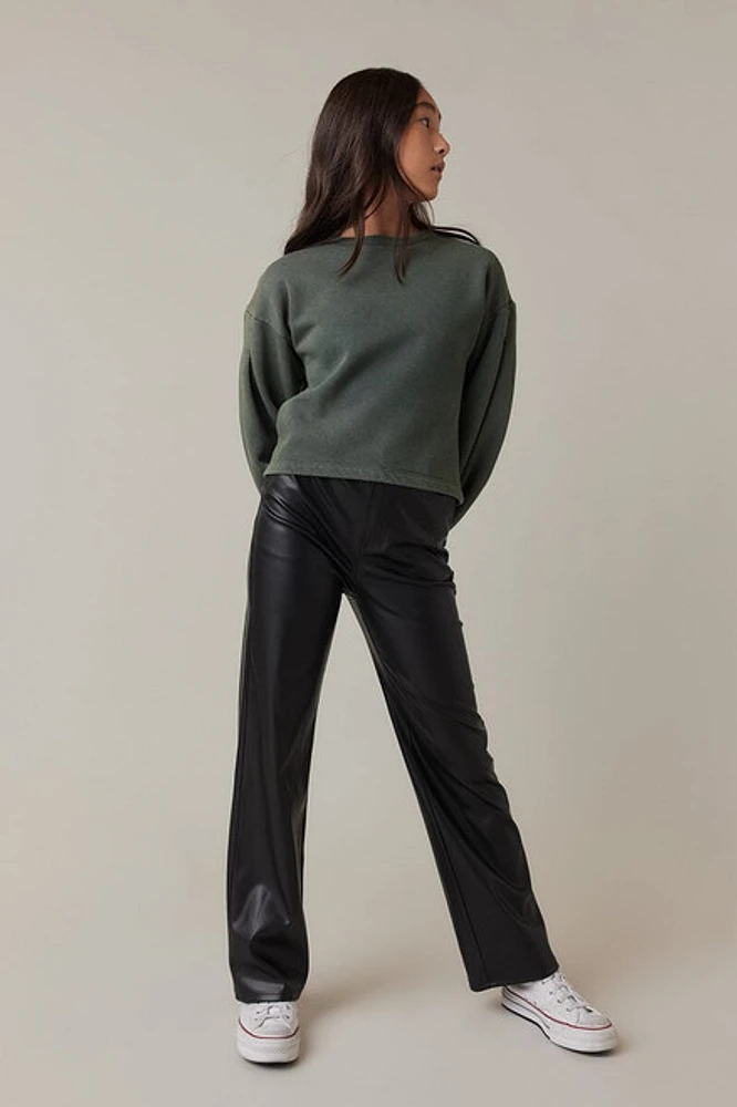 Hello Franki Vegan Leather Wide Leg Pant for girls