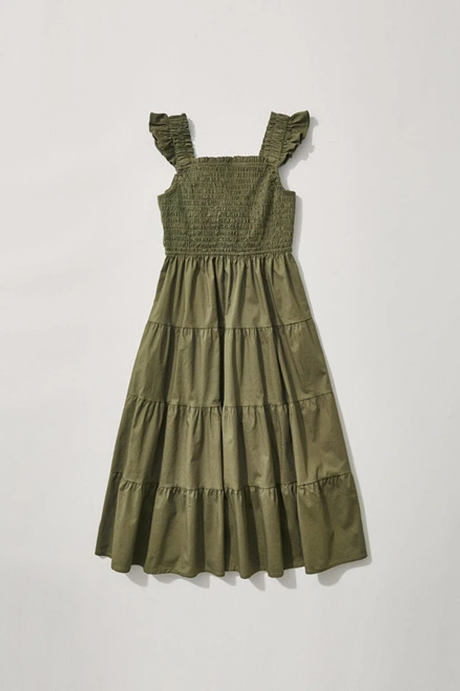 Hello Franki Flutter Sleeve Smocked Maxi Dress for girls