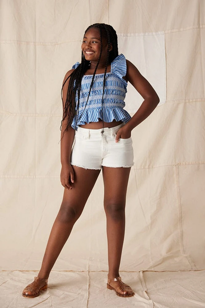 Hello Franki High Rise Clean Raw Edge Short for girls