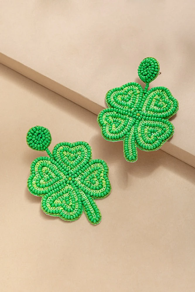 Mara Seedbead Clover Earrings
