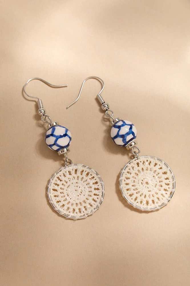 Judith Ceramic Dreamcatcher Drop Earrings