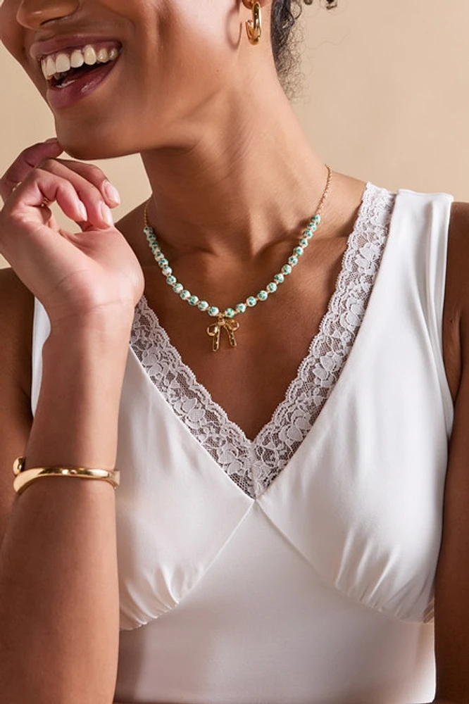 yummi by francesca's Lace Trim Tank Top