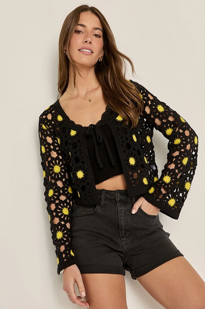Tonya Daisy Crochet Cardigan