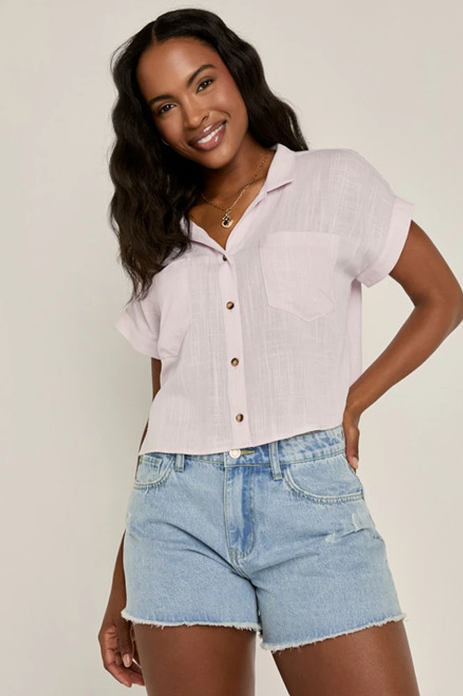Gale Frayed Hem Denim Shorts