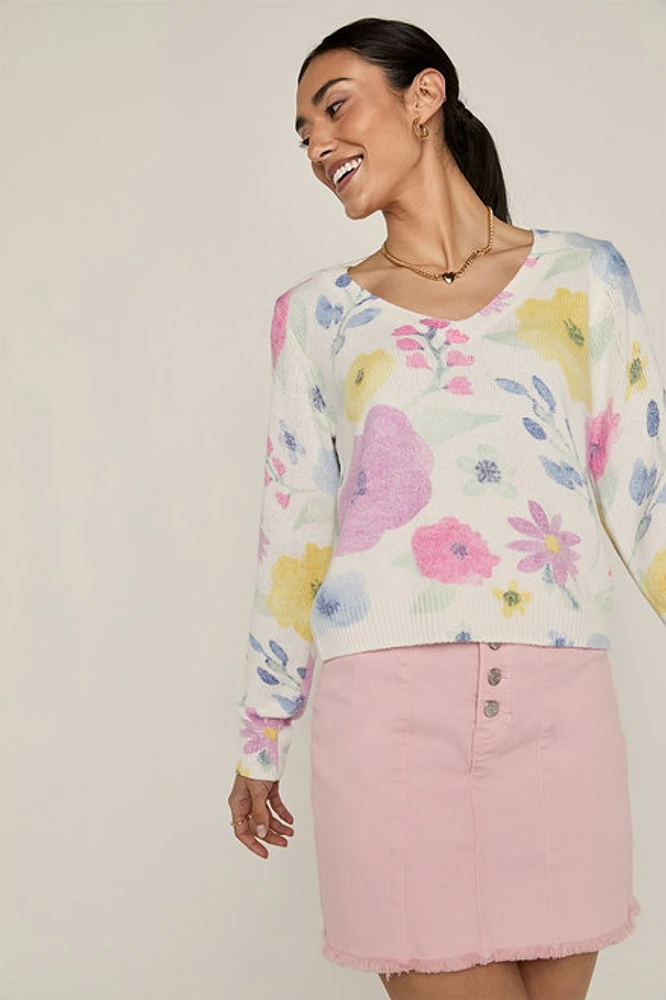 Briana Floral Pullover Sweater