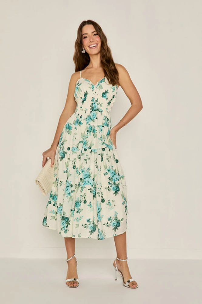 Hope Tiered Floral Midi Dress
