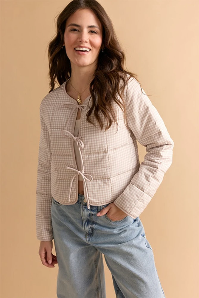Deirdre Gingham Front Tie Jacket