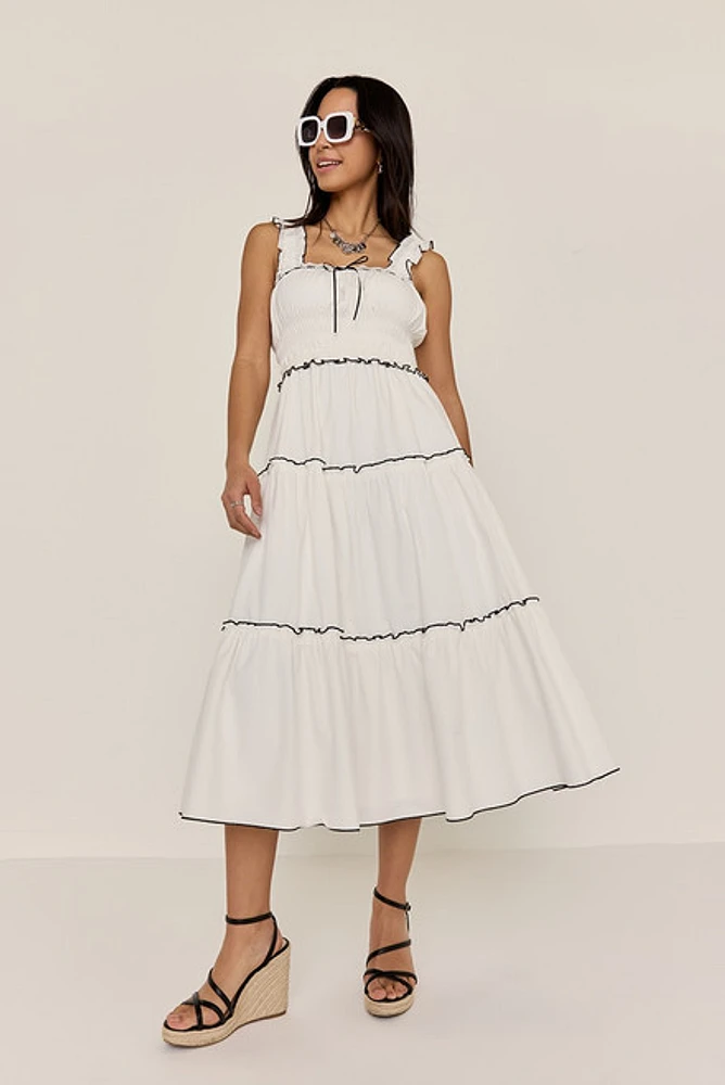 Brooke Contrast Stitch Midi Dress