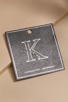 K Stainless Steel Mini Initial Necklace