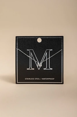 M Stainless Steel Initial Pendant Necklace