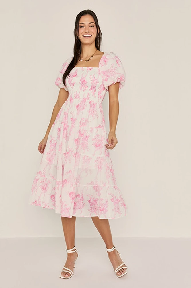Mae Smocked Floral Midi Dress