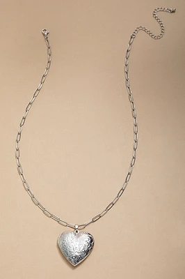 Nina Silver Heart Locket Necklace
