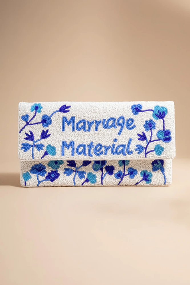 Marriage Material Beaded Clutch Bag