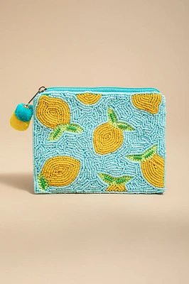 Stella Lemon Beaded Pouch