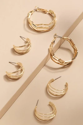 Faye Mixed Hoop Earring Set