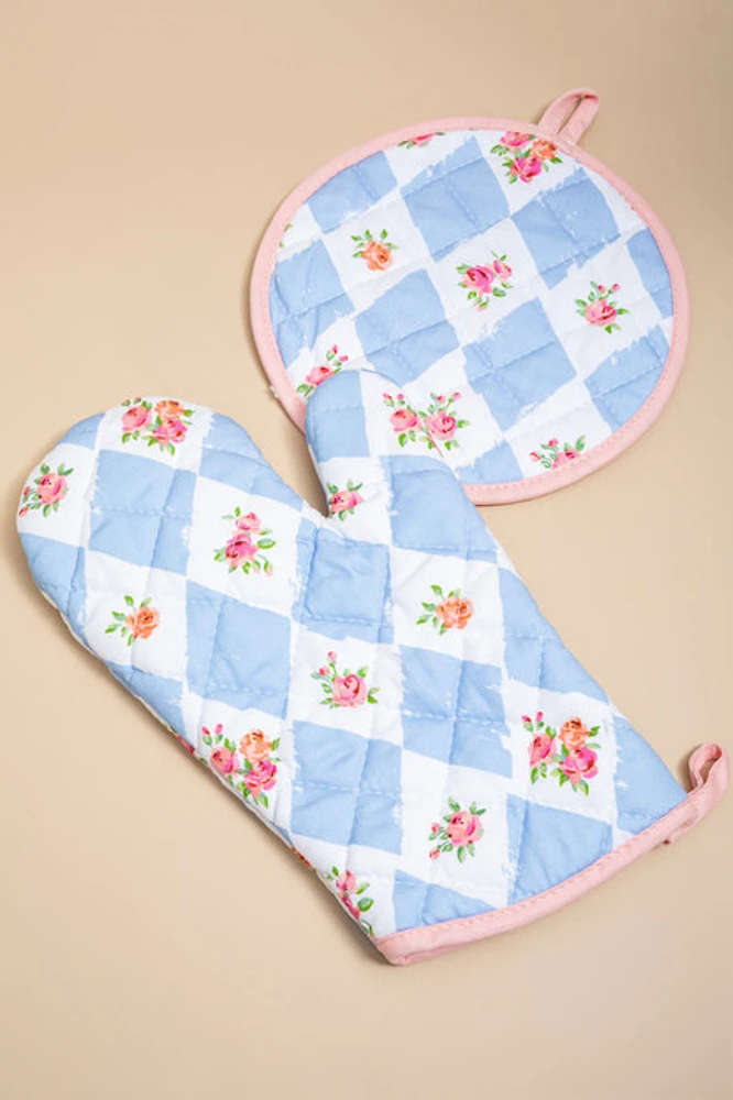 Harlequin Rose Pot Holder Set