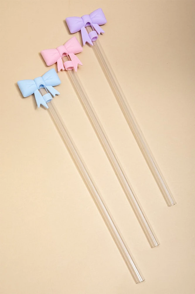 Bow Straw Topper Set